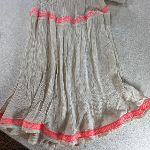 Flying Tomato Cream and Neon Boho Maxi Dress Sz S - Picture 5 of 12